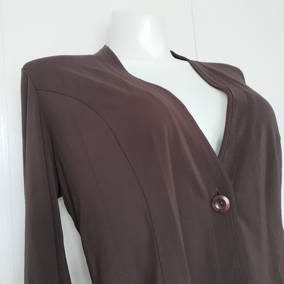 Talbots Brown Long Sleeve Cardigan sx 1X - Picture 3 of 4